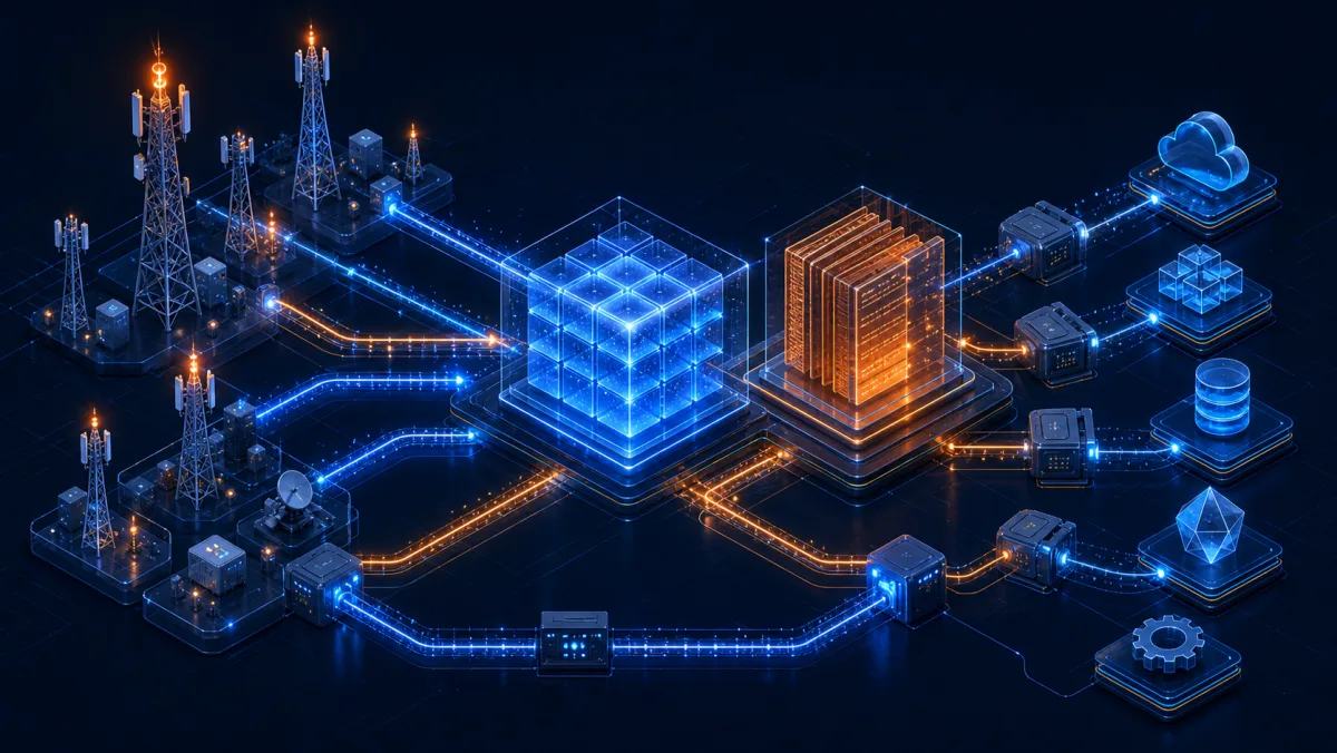 Generated illustration of resilient telecom telemetry and analytics infrastructure